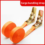 Heavy-duty ratchet tie-down strap with metal buckle
